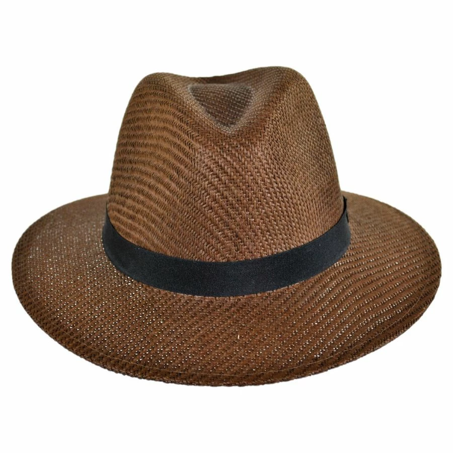 Panama Jack Ribbon Toyo Straw Safari Fedora Hat 1 Panama Jack Ribbon Toyo Straw Safari Fedora Hat