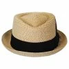 Toyo Straw Diamond Crown Fedora Hat