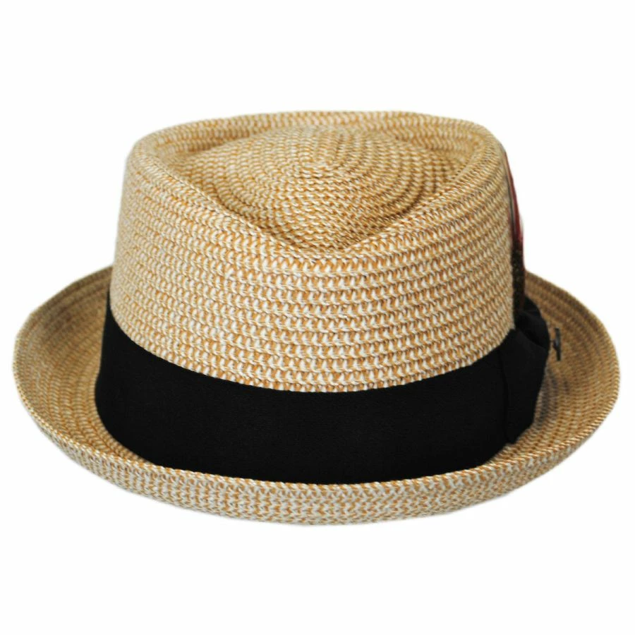 Toyo Straw Diamond Crown Fedora Hat