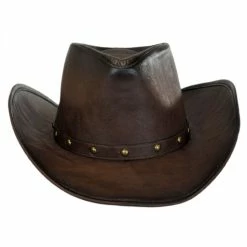 Faux Leather Western Hat