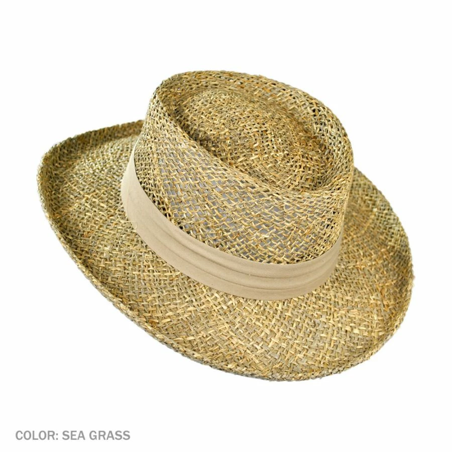 Pebble Beach Seagrass Straw Gambler Hat 2 Pebble Beach Seagrass Straw Gambler Hat - Image 2