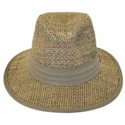 Panama Jack Seagrass Straw Safari Fedora Hat