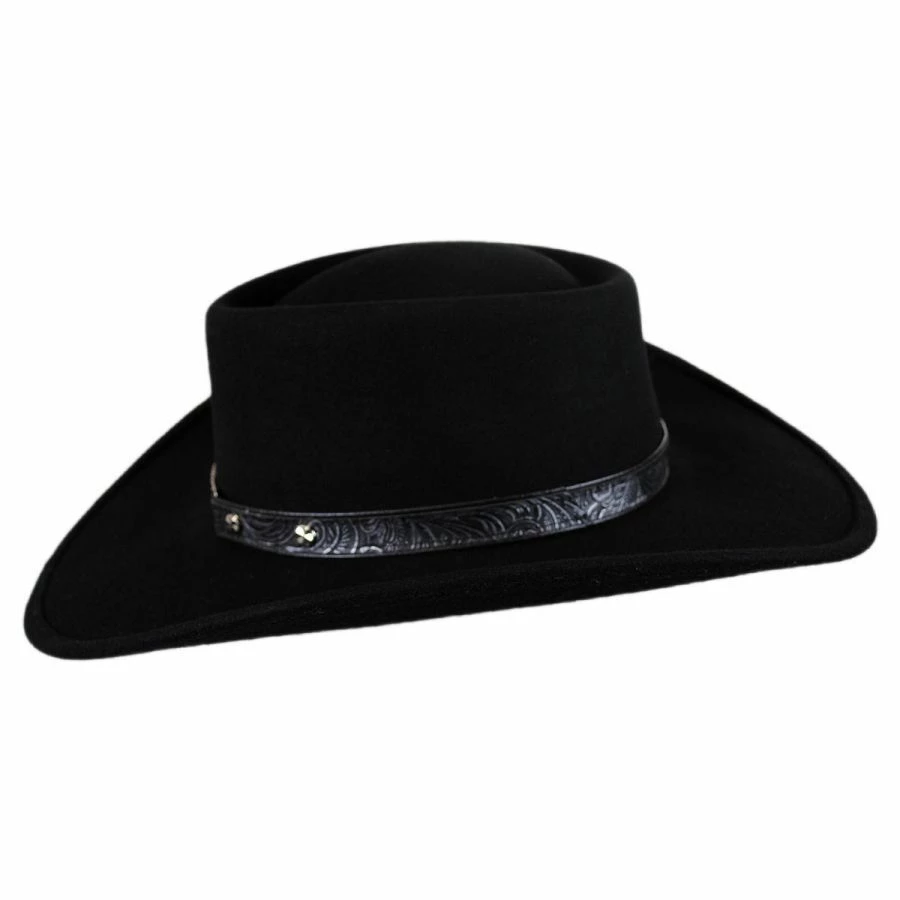 Little Joe Wool Felt Gambler Western Hat 2 Little Joe Wool Felt Gambler Western Hat - Image 2