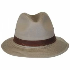 Packable Cotton Twill Safari Fedora Hat