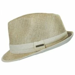 Alternative view of Stetson Two-Tone Vegan Linen Trilby Fedora Hat