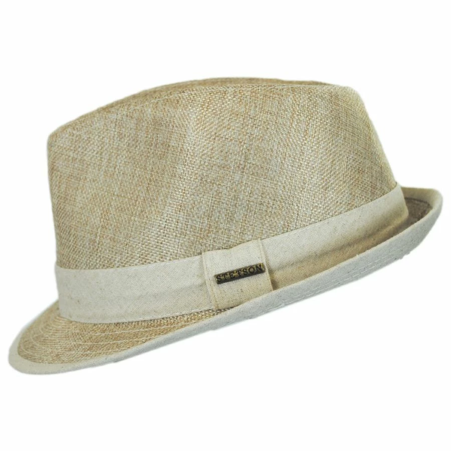 Stetson Two-Tone Vegan Linen Trilby Fedora Hat 2 Stetson Two-Tone Vegan Linen Trilby Fedora Hat - Image 2