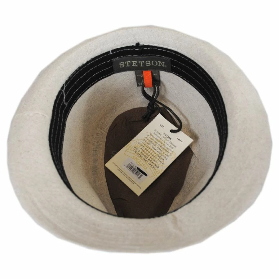 Stetson Two-Tone Vegan Linen Trilby Fedora Hat 3 Stetson Two-Tone Vegan Linen Trilby Fedora Hat - Image 3