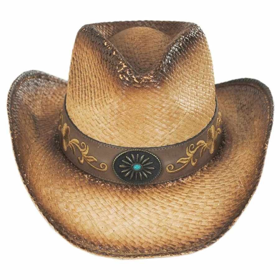 Wildflower Aged Straw Western Hat 1 Wildflower Aged Straw Western Hat