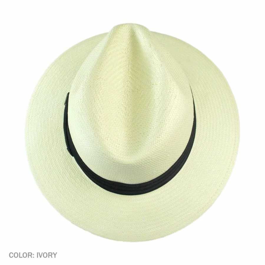 Toyo Straw Safari Fedora Hat - Black Band - Image 3