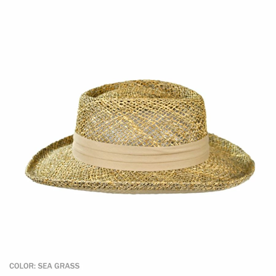 Pebble Beach Seagrass Straw Gambler Hat 3 Pebble Beach Seagrass Straw Gambler Hat - Image 3
