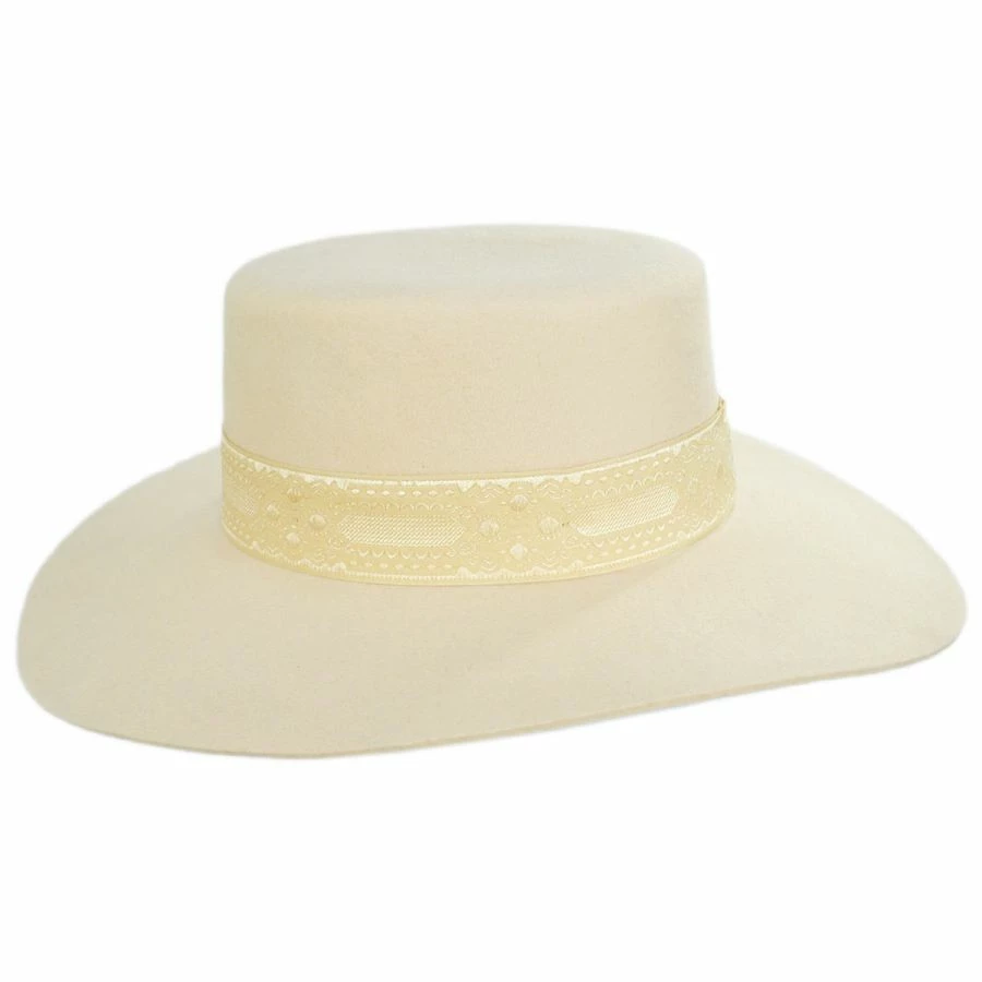 Sierra Wool Felt Boater Hat 2 Sierra Wool Felt Boater Hat - Image 2