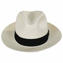 Center Pinch Shantung Straw Fedora Hat