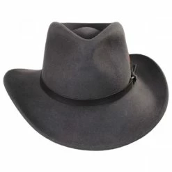 Scala Dakota Wool Crushable Outback Hat - Gray