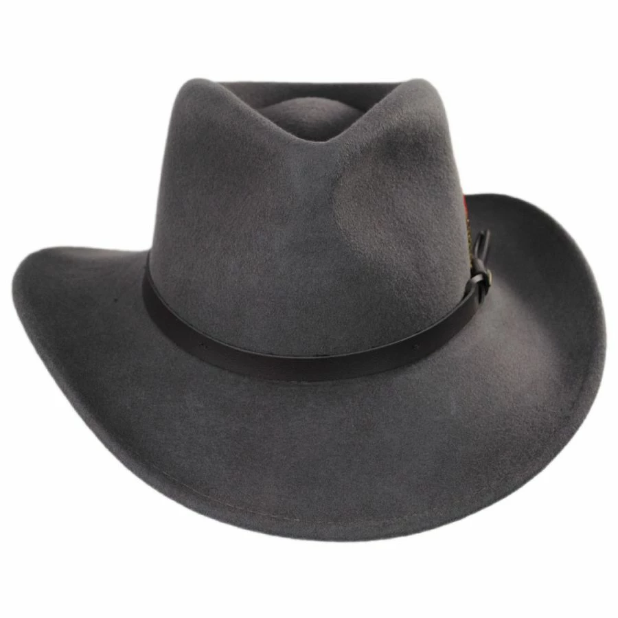 Scala Dakota Wool Crushable Outback Hat - Gray 1 Scala Dakota Wool Crushable Outback Hat - Gray