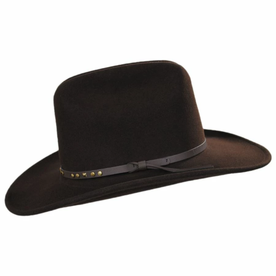 Chisolm Wool Litefelt Cattlemen Western Hat - Brown - Image 2