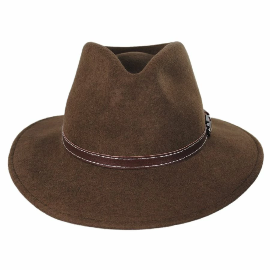 Leather Band Wool Felt Fedora Hat