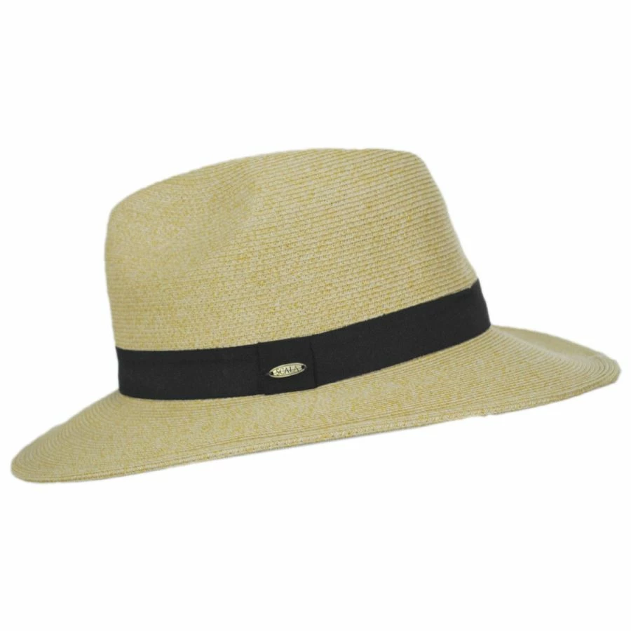 Scala Slider Toyo Straw Safari Fedora Hat 2 Scala Slider Toyo Straw Safari Fedora Hat - Image 2
