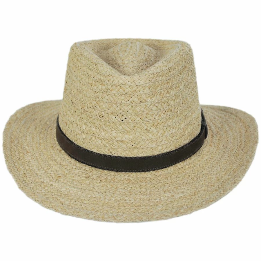 Scala Global Raffia Straw Outback Fedora Hat 1 Scala Global Raffia Straw Outback Fedora Hat