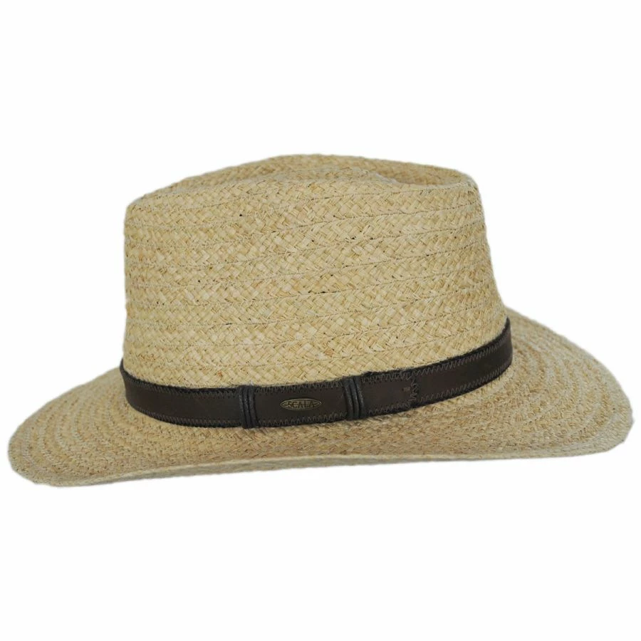 Scala Global Raffia Straw Outback Fedora Hat 2 Scala Global Raffia Straw Outback Fedora Hat - Image 2
