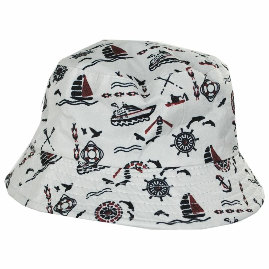 Kids' Nautical Reversible Cotton Bucket Hat 2 Kids' Nautical Reversible Cotton Bucket Hat - Image 2