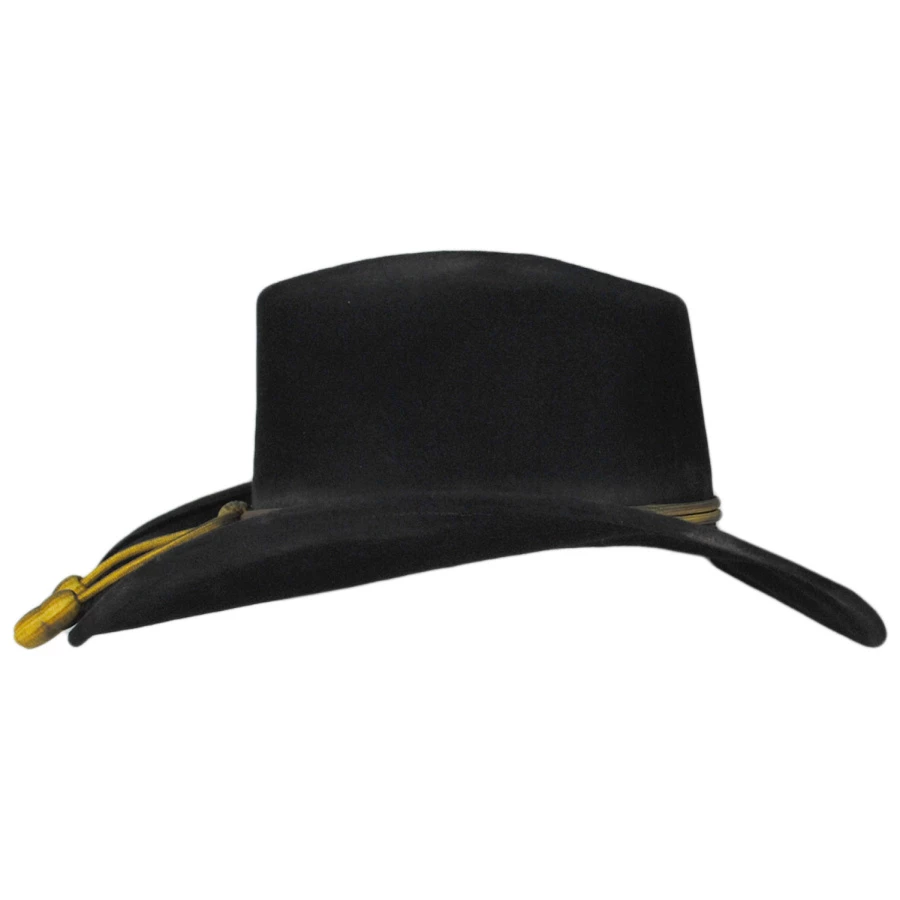 Stetson John Wayne The Fort Wool Felt Crushable Western Hat - Black - Image 2