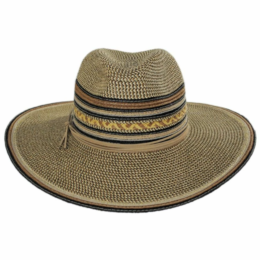 Scala Alento Braided Toyo Straw Fedora Hat 1 Scala Alento Braided Toyo Straw Fedora Hat