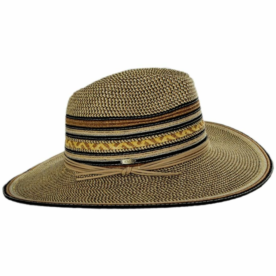 Scala Alento Braided Toyo Straw Fedora Hat 2 Scala Alento Braided Toyo Straw Fedora Hat - Image 2