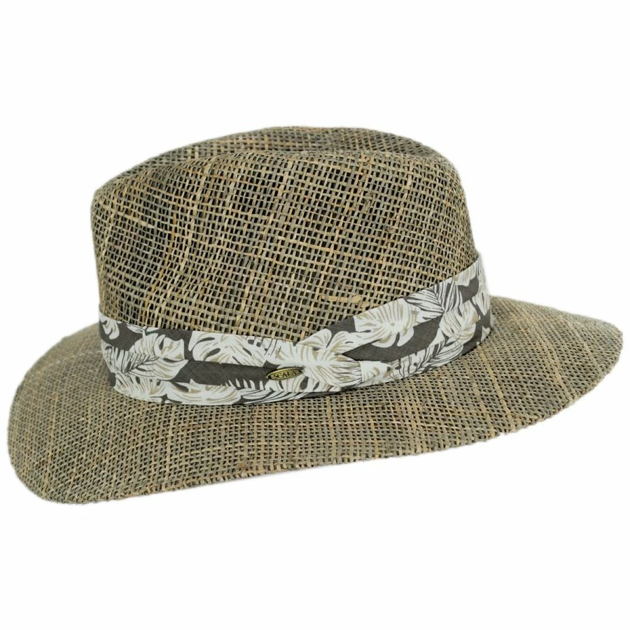 Scala Quest Seagrass Straw Safari Fedora Hat 2 Scala Quest Seagrass Straw Safari Fedora Hat - Image 2