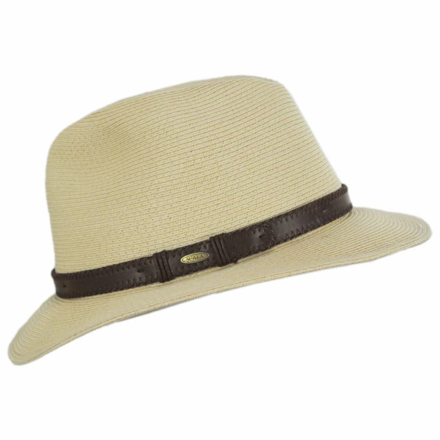 Scala Augusta Crushable Toyo Braid Safari Fedora Hat 2 Scala Augusta Crushable Toyo Braid Safari Fedora Hat - Image 2