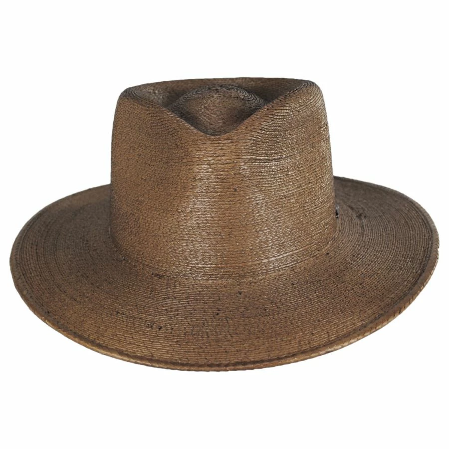Marcos Palm Straw Fedora Hat - Toffee 1 Marcos Palm Straw Fedora Hat - Toffee