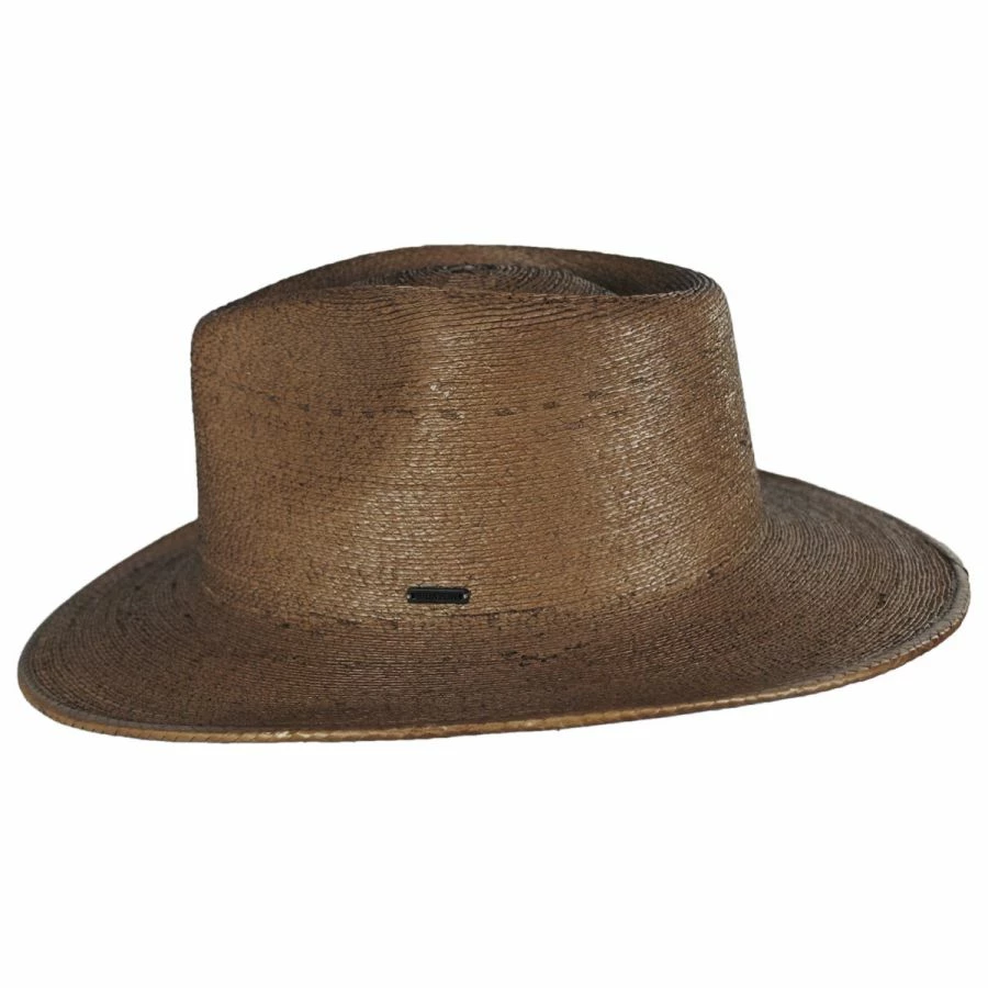 Marcos Palm Straw Fedora Hat - Toffee 2 Marcos Palm Straw Fedora Hat - Toffee - Image 2