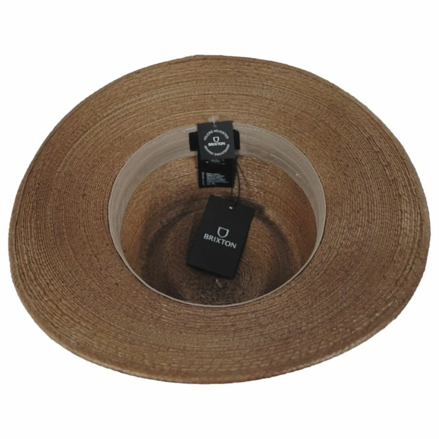 Marcos Palm Straw Fedora Hat - Toffee 3 Marcos Palm Straw Fedora Hat - Toffee - Image 3