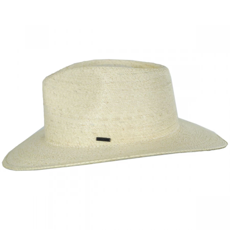 Marcos Palm Straw Fedora Hat - Natural 2 Marcos Palm Straw Fedora Hat - Natural - Image 2