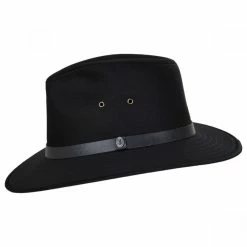 Alternative view of Cotton Safari Fedora Hat - Black