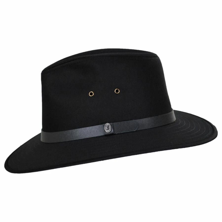 Cotton Safari Fedora Hat - Black 2 Cotton Safari Fedora Hat - Black - Image 2