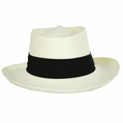 Toyo Straw Gambler Hat - Black Band