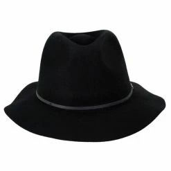 Wesley Wool Felt Floppy Fedora Hat - Black