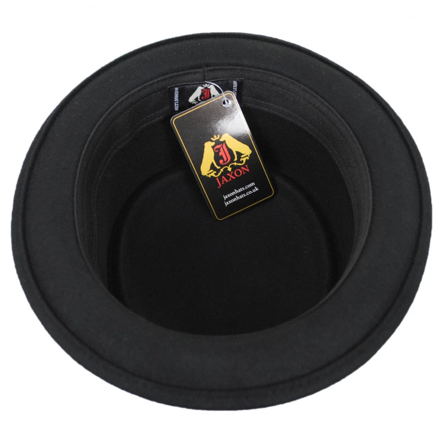 Crushable Wool Felt Pork Pie Hat - Black - Image 3