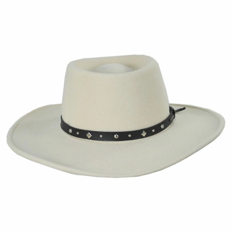 Stetson Black Hawk Crushable Wool Felt Gambler Cowboy Hat - Silverbelly 1 Stetson Black Hawk Crushable Wool Felt Gambler Cowboy Hat - Silverbelly