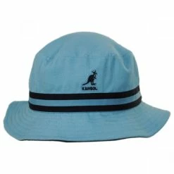 Kangol Stripe Lahinch Cotton Bucket Hat - Light Blue