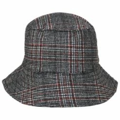Scala Morelia Plaid Wool Blend Bucket Hat