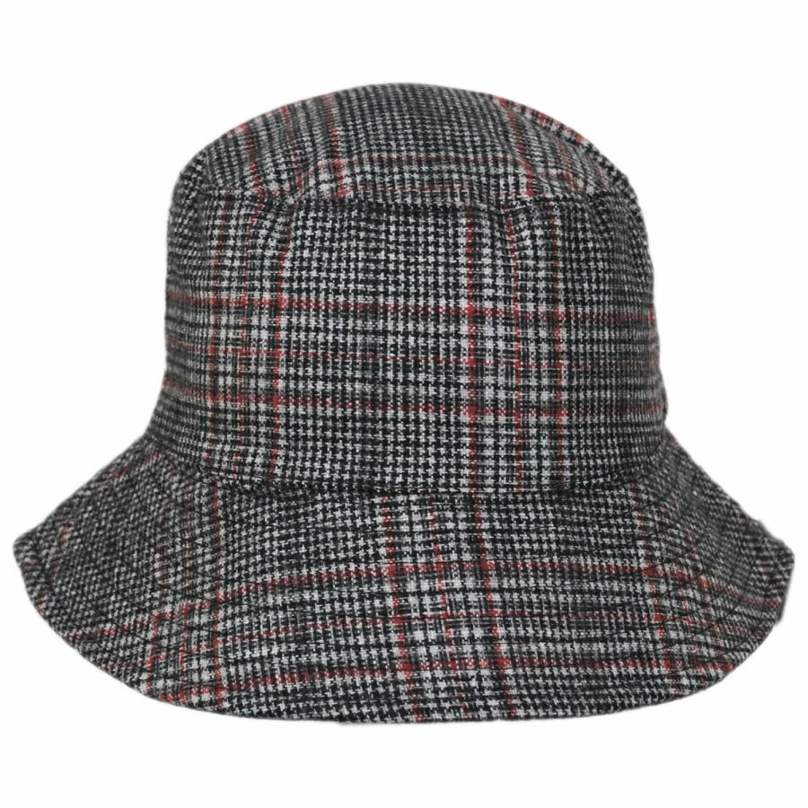 Scala Morelia Plaid Wool Blend Bucket Hat 1 Scala Morelia Plaid Wool Blend Bucket Hat