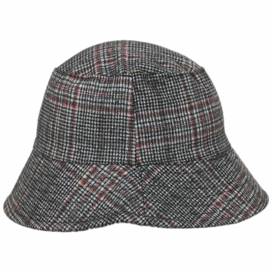 Scala Morelia Plaid Wool Blend Bucket Hat 2 Scala Morelia Plaid Wool Blend Bucket Hat - Image 2