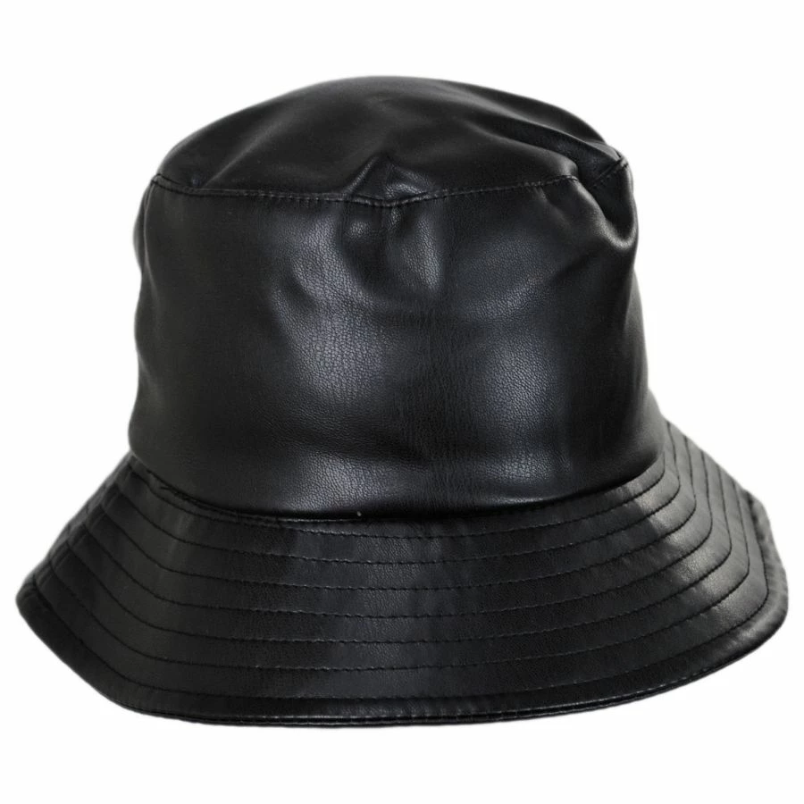 Scala Roderick Vegan Leather Bucket Hat 1 Scala Roderick Vegan Leather Bucket Hat