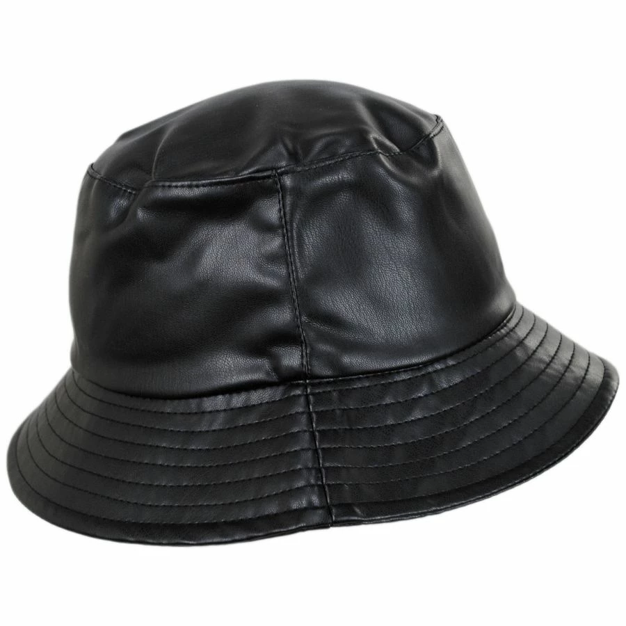 Scala Roderick Vegan Leather Bucket Hat 2 Scala Roderick Vegan Leather Bucket Hat - Image 2