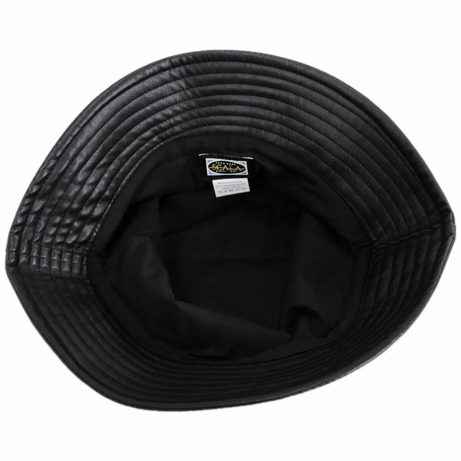 Scala Roderick Vegan Leather Bucket Hat 3 Scala Roderick Vegan Leather Bucket Hat - Image 3