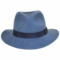 Curtis Wool LiteFelt Safari Fedora Hat - Light Blue