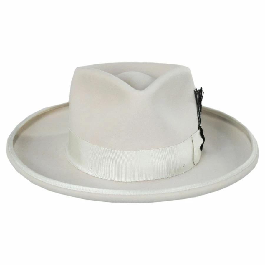 RENEGADE Cote Pencil Curl Brim Wool Felt Fedora Hat 1 RENEGADE Cote Pencil Curl Brim Wool Felt Fedora Hat