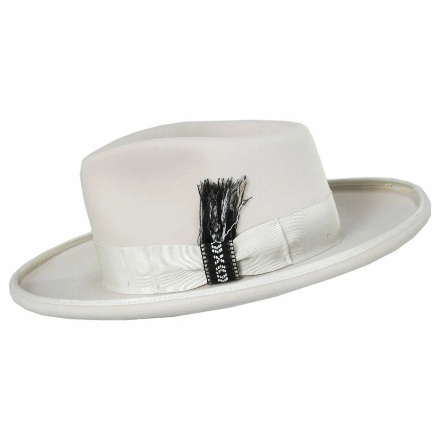 RENEGADE Cote Pencil Curl Brim Wool Felt Fedora Hat 2 RENEGADE Cote Pencil Curl Brim Wool Felt Fedora Hat - Image 2