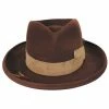 RENEGADE Casville Pencil Curl Brim Wool Felt Fedora Hat